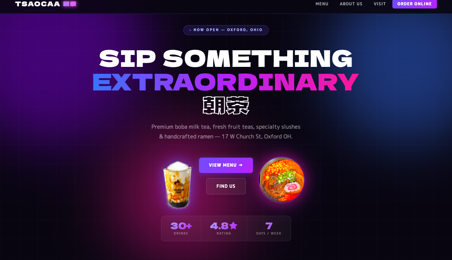 TSAOCAA Restaurant Website